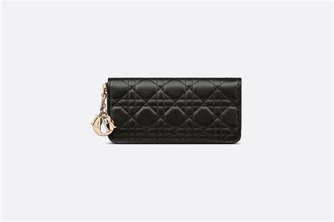 Lady Dior Voyageur Wallet Black Cannage Lambskin 